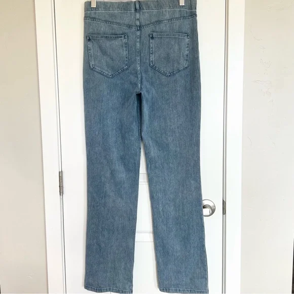 Lands’ End Women's Starfish High Rise Knit Denim Straight Jeans Elastic waist S - Picture 4 of 7